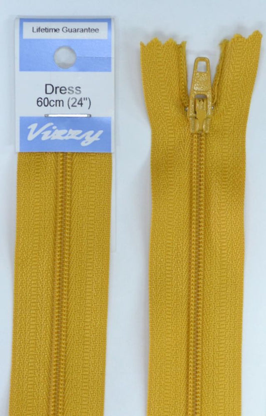 60cm Old Gold Zipper