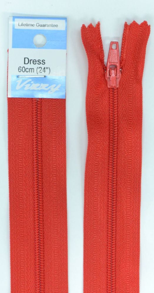 60cm Red Zipper