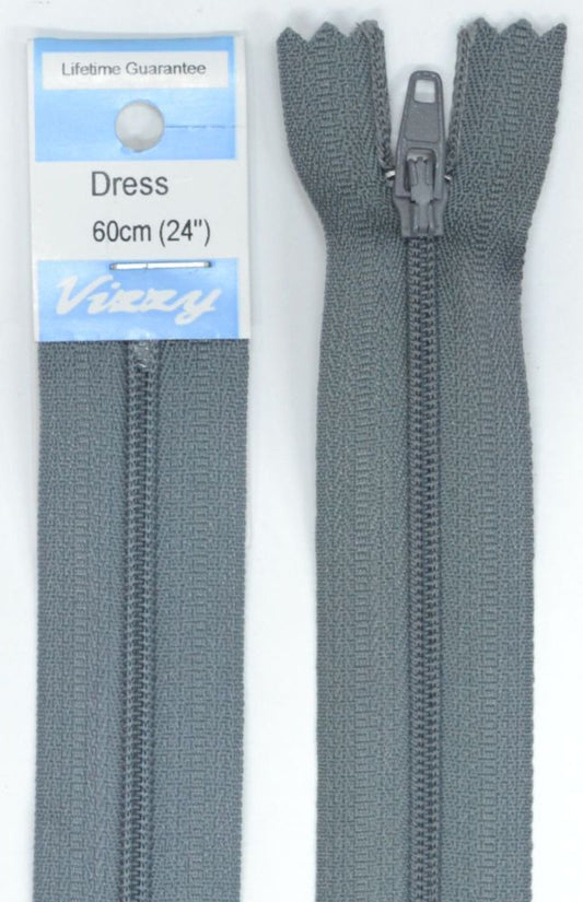 60cm Grey Zipper