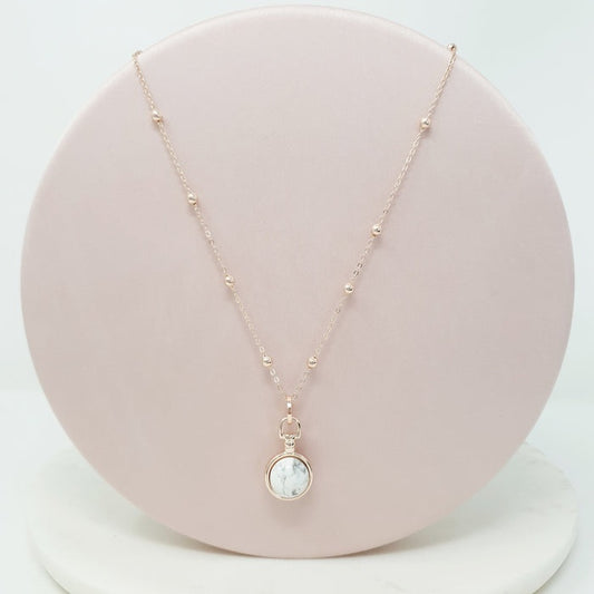 Rose Gold Marble Ball Necklace