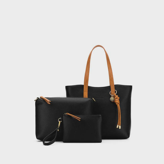 Lucia 3 Piece Handbag Set Black