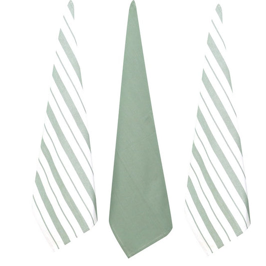 French Stripe Tea Towel 45x70*Sage