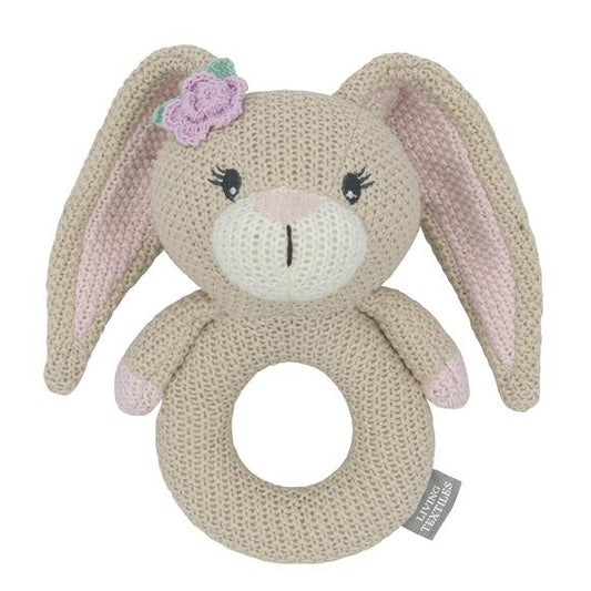 Knitted Ring Rattle - Amelia The Bunny