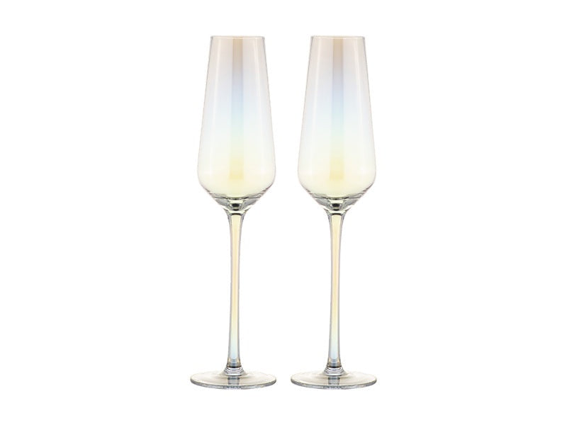 Glamour Flute 230ML Set of 2 Iridescent Gift Boxed