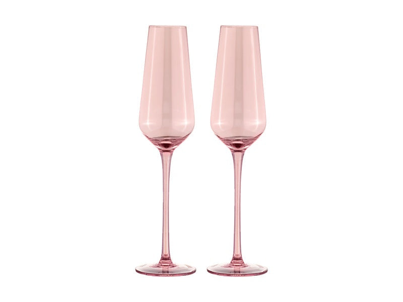 Glamour Flute 230ML Set of 2 Pink Gift Boxed